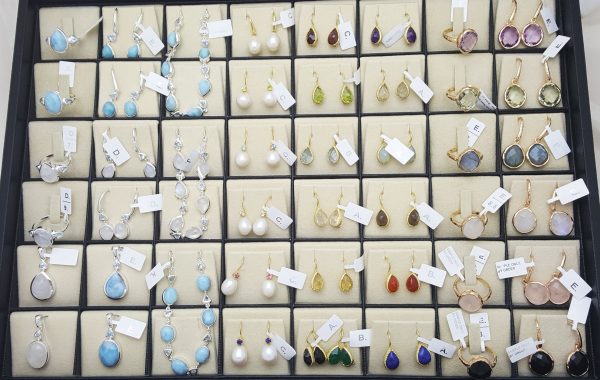 (RIGHT SIDE) GOLD PLATED EARRINGS, RINGS